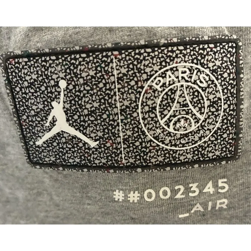 Jordan Brand x Paris Saint-Germain Grey Wordmark Graphic Tee Size Large